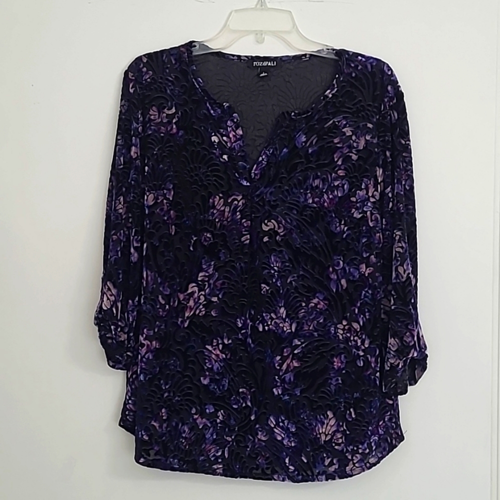 Roz & Ali L Burnout Velvet top